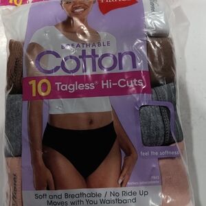 Hanes Cotton Tagless Hi-Cuts in Assorted Colors